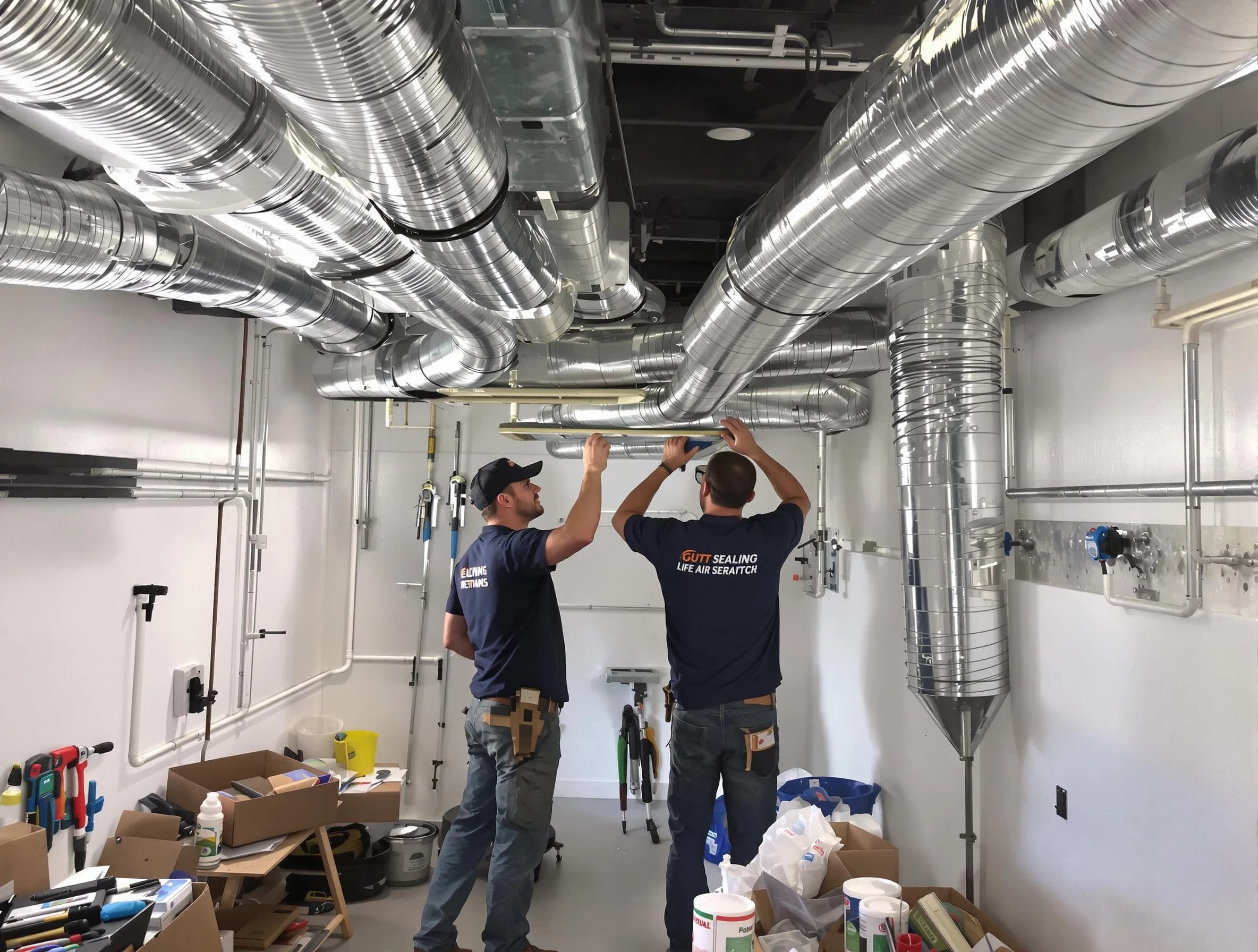 Union City Air Duct Cleaning technician applying professional duct sealing solutions in Union City