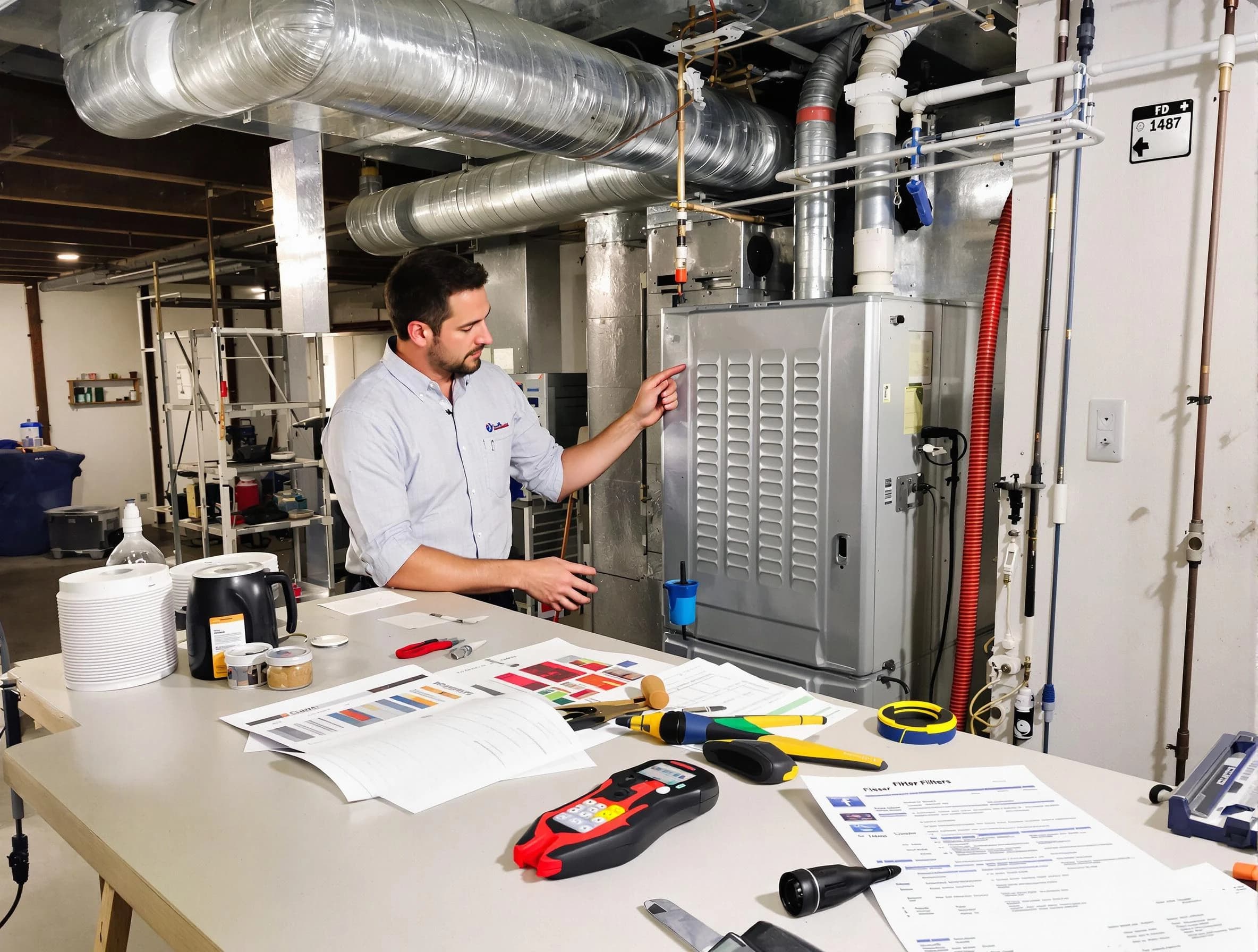 Union City Air Duct Cleaning inspector conducting detailed filter system evaluation using professional diagnostic tools in Union City