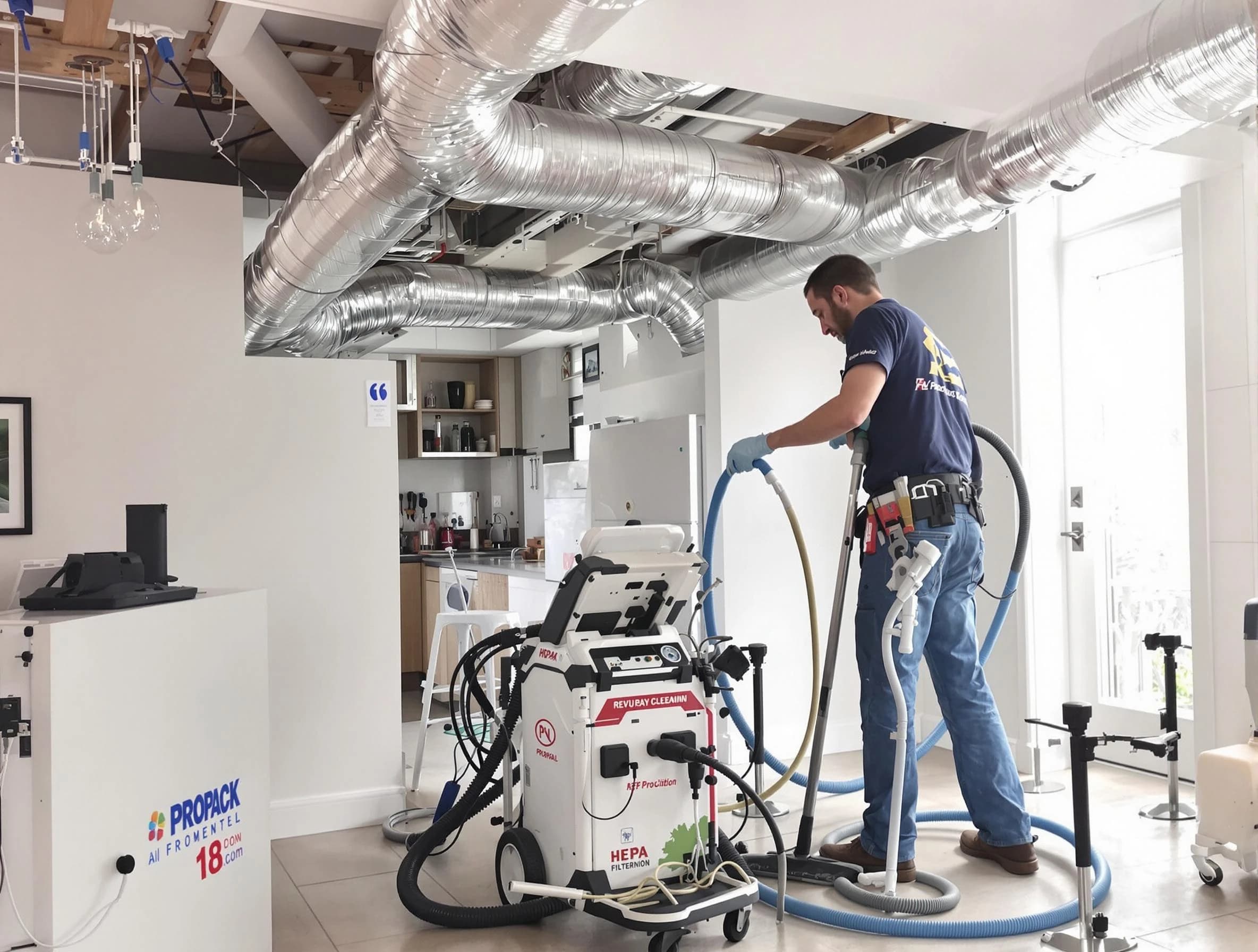 Union City Air Duct Cleaning technician performing advanced pure duct cleaning with specialized equipment in Union City