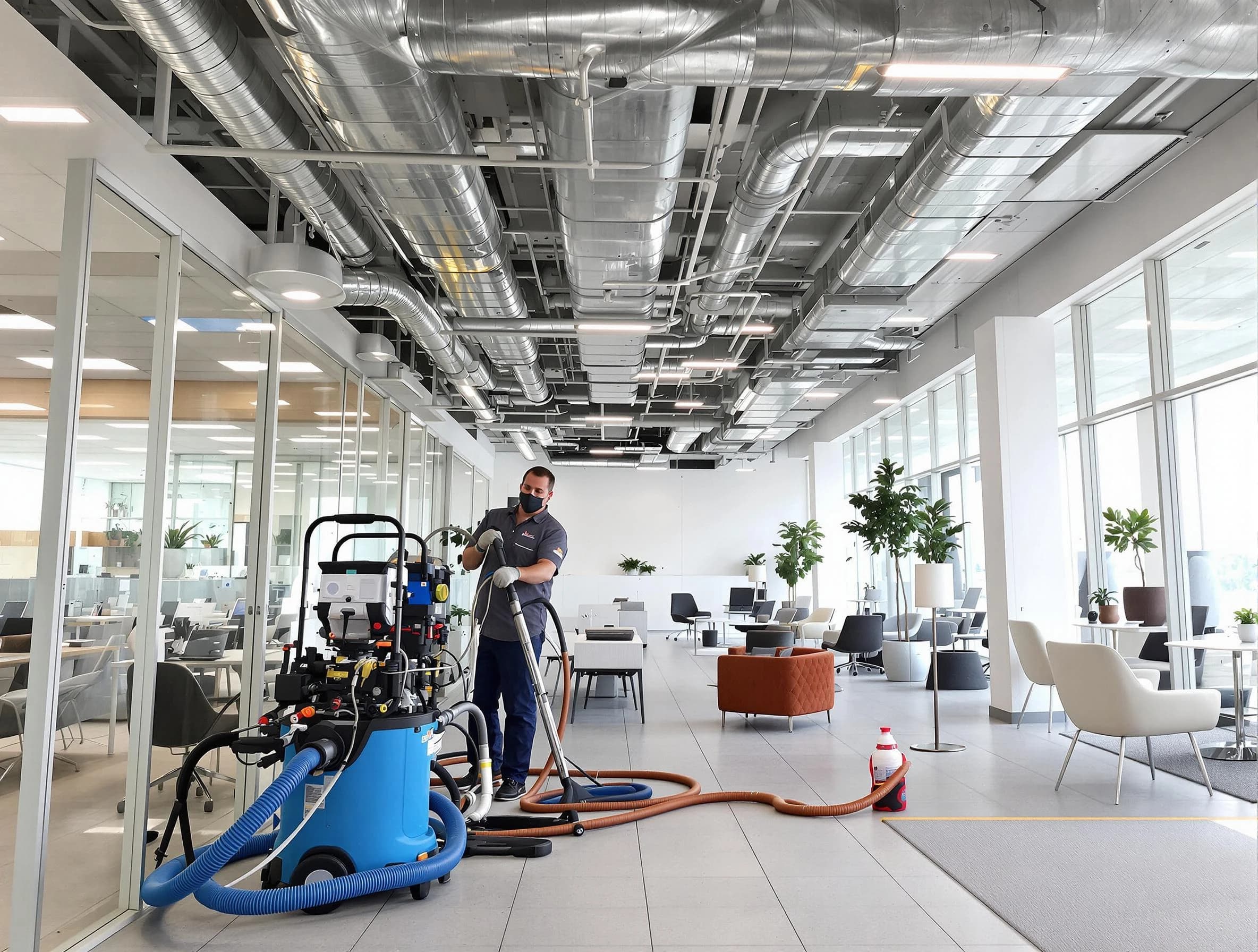 Union City Air Duct Cleaning team conducting comprehensive commercial duct cleaning at a business location in Union City