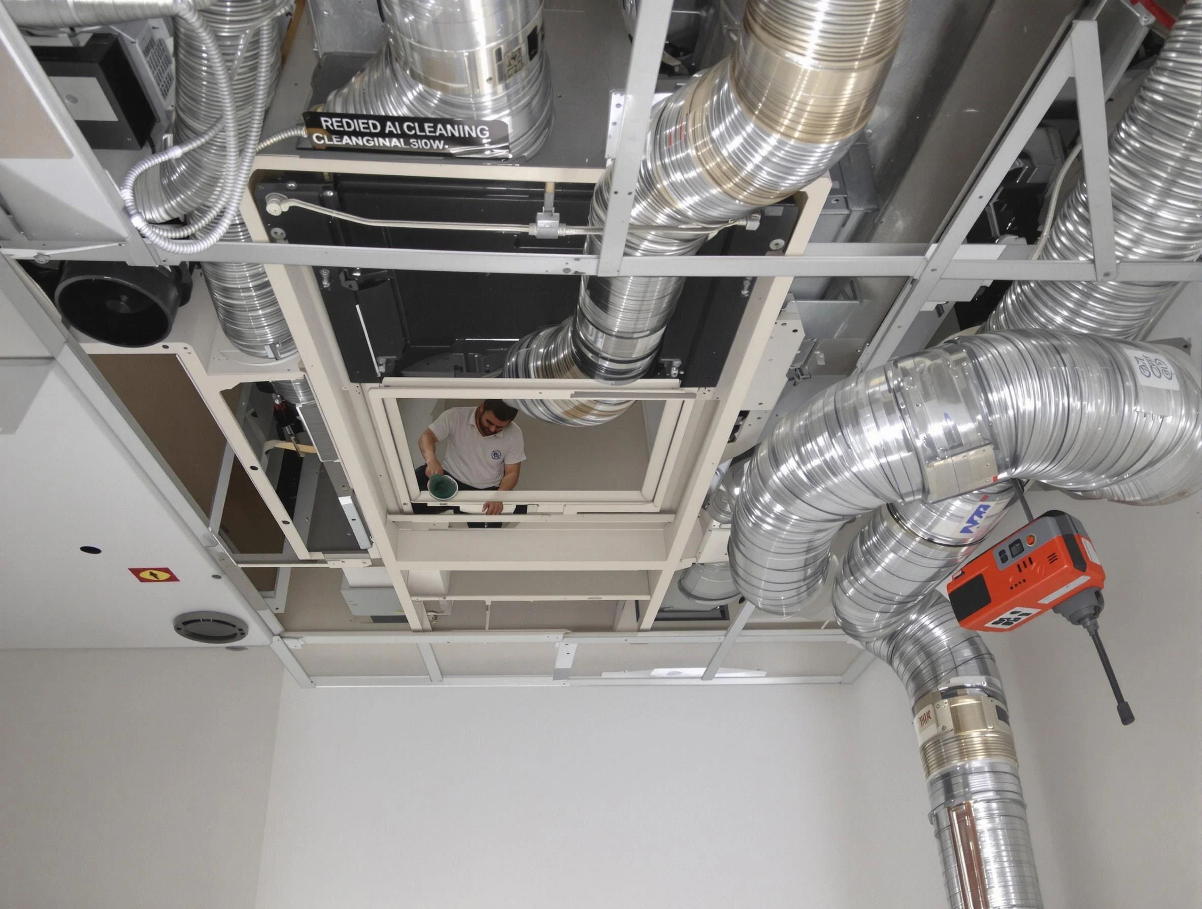 Union City Air Duct Cleaning technician performing detailed central duct system cleaning in Union City