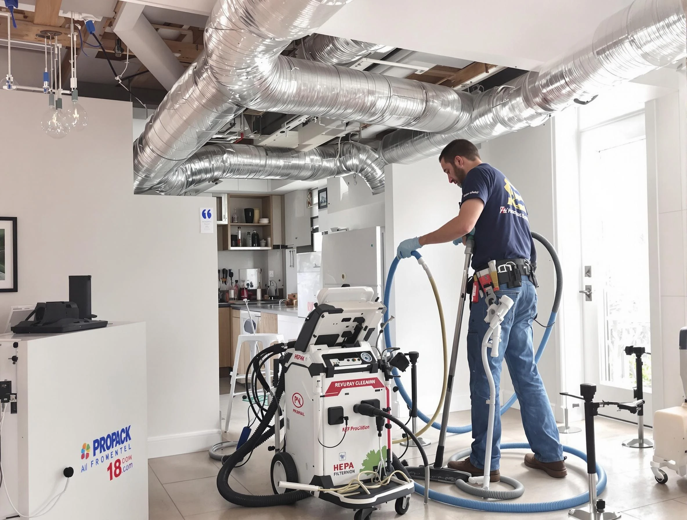 Union City Air Duct Cleaning technician performing advanced pure duct cleaning with specialized equipment in Union City